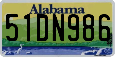 AL license plate 51DN986