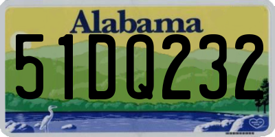 AL license plate 51DQ232