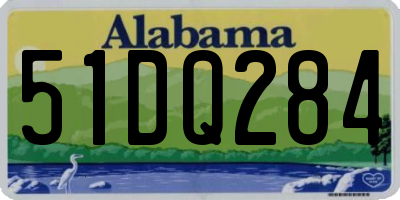 AL license plate 51DQ284