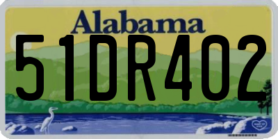 AL license plate 51DR402