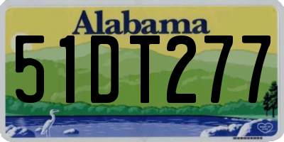 AL license plate 51DT277