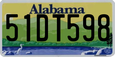 AL license plate 51DT598