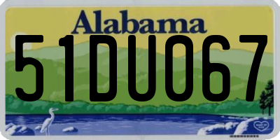 AL license plate 51DU067