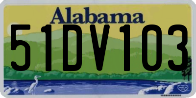 AL license plate 51DV103