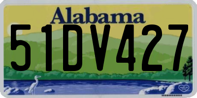 AL license plate 51DV427