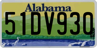 AL license plate 51DV930
