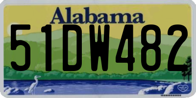 AL license plate 51DW482
