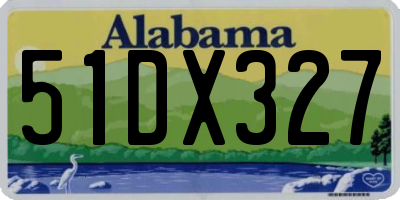 AL license plate 51DX327