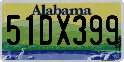 AL license plate 51DX399