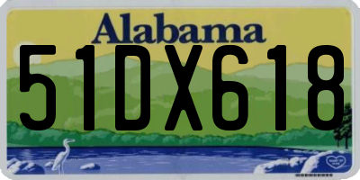AL license plate 51DX618