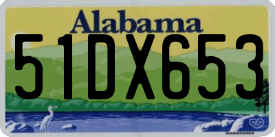 AL license plate 51DX653
