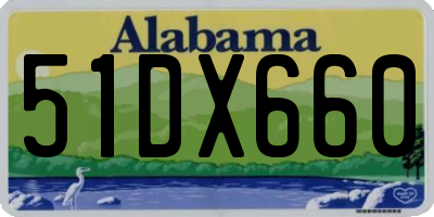 AL license plate 51DX660