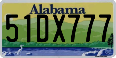 AL license plate 51DX777