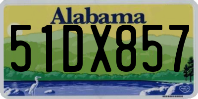 AL license plate 51DX857
