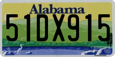 AL license plate 51DX915