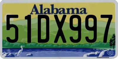 AL license plate 51DX997