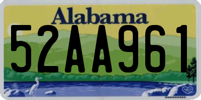 AL license plate 52AA961