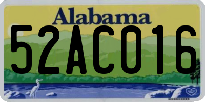 AL license plate 52AC016