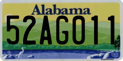 AL license plate 52AG011