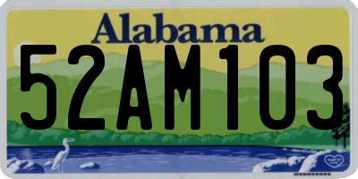 AL license plate 52AM103