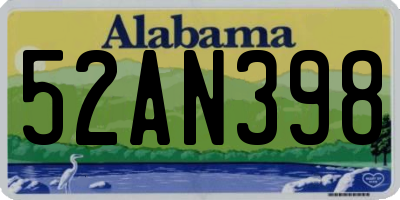 AL license plate 52AN398