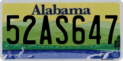 AL license plate 52AS647