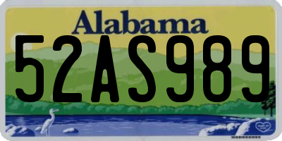 AL license plate 52AS989