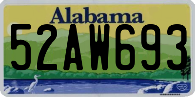 AL license plate 52AW693