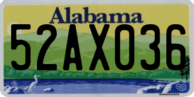 AL license plate 52AX036