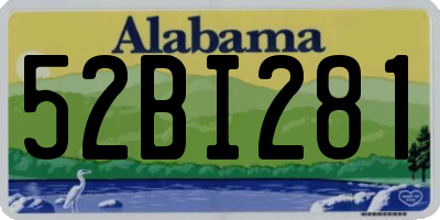 AL license plate 52BI281