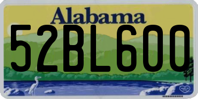 AL license plate 52BL600
