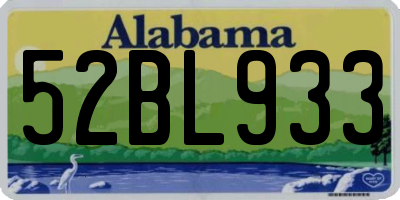 AL license plate 52BL933