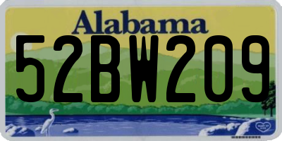 AL license plate 52BW209