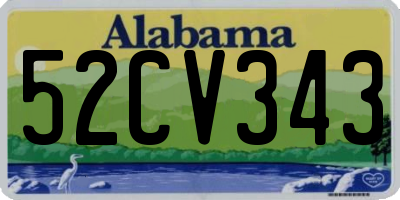 AL license plate 52CV343