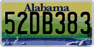 AL license plate 52DB383