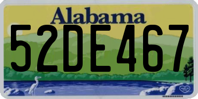 AL license plate 52DE467