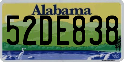 AL license plate 52DE838