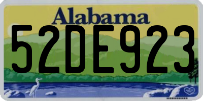 AL license plate 52DE923