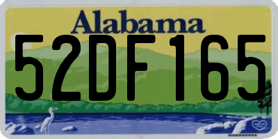 AL license plate 52DF165
