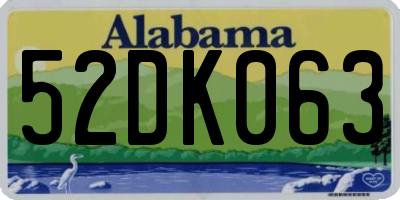 AL license plate 52DK063
