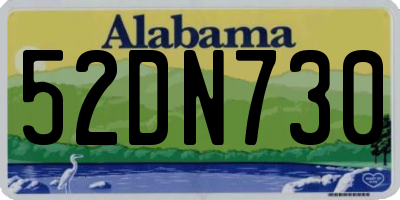 AL license plate 52DN730