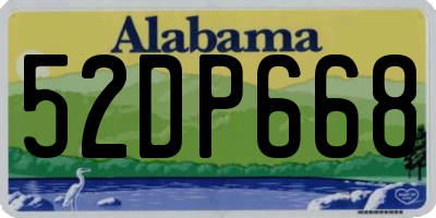 AL license plate 52DP668