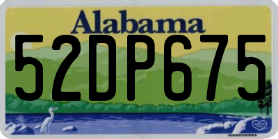 AL license plate 52DP675