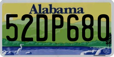 AL license plate 52DP680