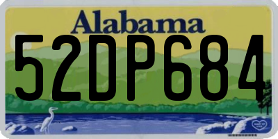 AL license plate 52DP684