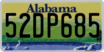 AL license plate 52DP685