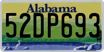 AL license plate 52DP693