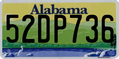 AL license plate 52DP736