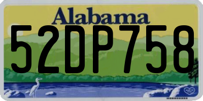 AL license plate 52DP758