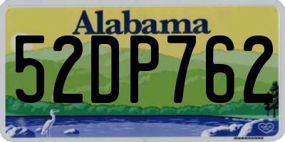 AL license plate 52DP762